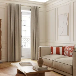 GoodHome Housse de coussin en coton Kolar rayures terracotta et blanc l.50 x H.30cm* Housse De Coussin|Housse De Coussin