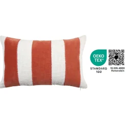 GoodHome Housse de coussin en coton Kolar rayures terracotta et blanc l.50 x H.30cm* Housse De Coussin|Housse De Coussin