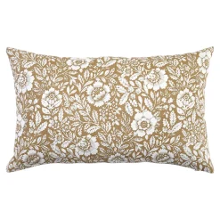 GoodHome Housse de coussin en coton Alsina fleuri beige l.50 x H.30cm* Housse De Coussin|Housse De Coussin