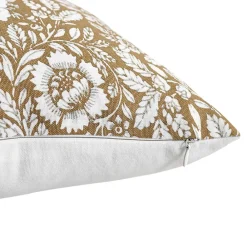 GoodHome Housse de coussin en coton Alsina fleuri beige l.50 x H.30cm* Housse De Coussin|Housse De Coussin