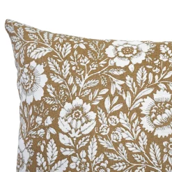 GoodHome Housse de coussin en coton Alsina fleuri beige l.50 x H.30cm* Housse De Coussin|Housse De Coussin