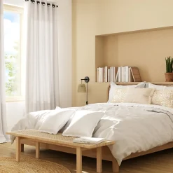 GoodHome Housse de coussin en coton Alsina fleuri beige l.50 x H.30cm* Housse De Coussin|Housse De Coussin