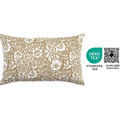 GoodHome Housse de coussin en coton Alsina fleuri beige l.50 x H.30cm* Housse De Coussin|Housse De Coussin