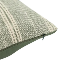 GoodHome Housse de coussin en coton Deesa jacquard vert kaki clair l.45 x H.45cm* Housse De Coussin|Housse De Coussin