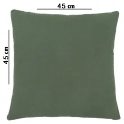 GoodHome Housse de coussin en coton Deesa jacquard vert kaki clair l.45 x H.45cm* Housse De Coussin|Housse De Coussin