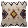 Discount Deko & Co Housse de coussin en coton tufté imprimé berbère multicouleurs L.45 x l.45cm