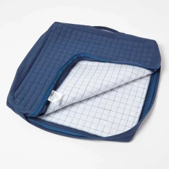 Homescapes Housse de coussin en coton pour coussin d'assise, bleu marine -