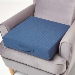 Homescapes Housse de coussin en coton pour coussin d'assise, bleu marine -