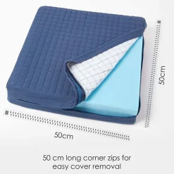 Homescapes Housse de coussin en coton pour coussin d'assise, bleu marine -