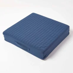 Homescapes Housse de coussin en coton pour coussin d'assise, bleu marine -