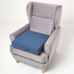 Homescapes Housse de coussin en coton pour coussin d'assise, bleu marine -