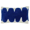 GoodHome Housse de coussin en coton Albizia imprimé ondulé bleu et blanc l.50 x H.30cm* Housse De Coussin|Housse De Coussin