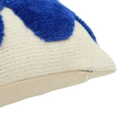 GoodHome Housse de coussin en coton Albizia imprimé ondulé bleu et blanc l.50 x H.30cm* Housse De Coussin|Housse De Coussin