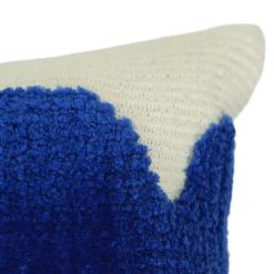 GoodHome Housse de coussin en coton Albizia imprimé ondulé bleu et blanc l.50 x H.30cm* Housse De Coussin|Housse De Coussin