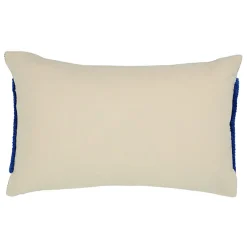 GoodHome Housse de coussin en coton Albizia imprimé ondulé bleu et blanc l.50 x H.30cm* Housse De Coussin|Housse De Coussin