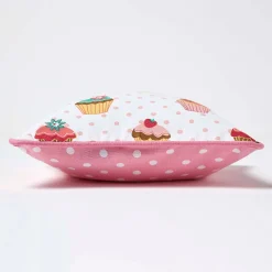 Clearance Homescapes Housse de coussin en coton cupcakes, 30 x 30 cm -