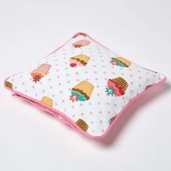 Clearance Homescapes Housse de coussin en coton cupcakes, 30 x 30 cm -