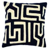 GoodHome Housse de coussin en coton Manado imprimé géométrique bleu et blanc l.45 x H.45cm* Housse De Coussin|Housse De Coussin