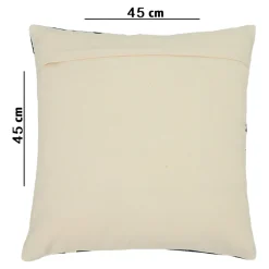 GoodHome Housse de coussin en coton Manado imprimé géométrique bleu et blanc l.45 x H.45cm* Housse De Coussin|Housse De Coussin