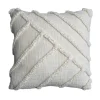 Sale GoodHome Housse de coussin en coton tufté Saline blanc cassé l.45 x H.45cm