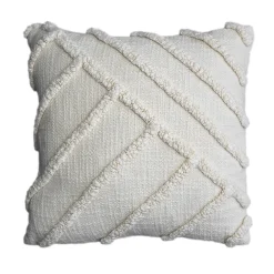 Sale GoodHome Housse de coussin en coton tufté Saline blanc cassé l.45 x H.45cm