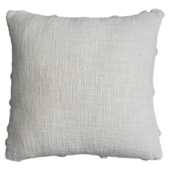 Sale GoodHome Housse de coussin en coton tufté Saline blanc cassé l.45 x H.45cm