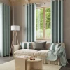 GoodHome Housse de coussin en coton Kolar rayures vert et blanc l.50 x H.30cm* Housse De Coussin|Housse De Coussin