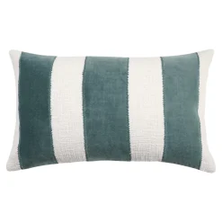 GoodHome Housse de coussin en coton Kolar rayures vert et blanc l.50 x H.30cm* Housse De Coussin|Housse De Coussin
