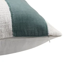 GoodHome Housse de coussin en coton Kolar rayures vert et blanc l.50 x H.30cm* Housse De Coussin|Housse De Coussin