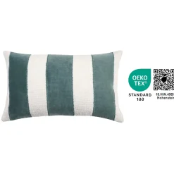 GoodHome Housse de coussin en coton Kolar rayures vert et blanc l.50 x H.30cm* Housse De Coussin|Housse De Coussin