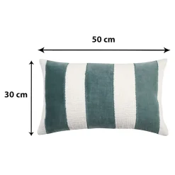 GoodHome Housse de coussin en coton Kolar rayures vert et blanc l.50 x H.30cm* Housse De Coussin|Housse De Coussin