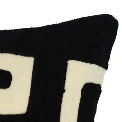 GoodHome Housse de coussin en coton Manado imprimé géométrique noir et blanc l.45 x H.45cm* Housse De Coussin|Housse De Coussin