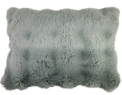 Outlet Housse de coussin en fausse fourrure gris 30 x 50cm