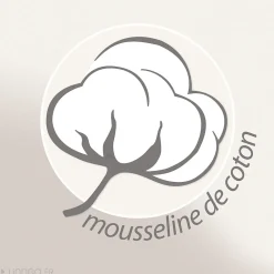 Best Linnea Housse de coussin en mousseline de coton volant central 45x45 cm cm ELZA blanc neige