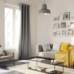 Discount GoodHome Housse de coussin en velours cotelé Galwey jaune ocre l.45 x H.45cm