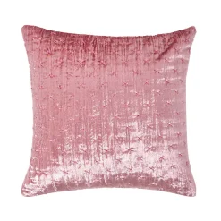 Online Homescapes Housse de coussin en velours piqué rose, 40 x 40 cm -