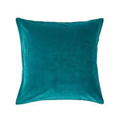 New Homescapes Housse de coussin en velours vert émeraude, 60 x 60 cm -