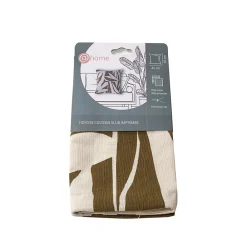 Deko & Co Housse de coussin feuillage blanc et ocre L.45 x l.45cm* Housse De Coussin|Housse De Coussin