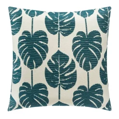 Atmosphera Créateur D'Intérieur Housse de coussin Feuilles - coton et chenille - vert - 40x40 cm - Atmosphera* Housse De Coussin|Housse De Coussin
