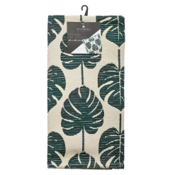 Atmosphera Créateur D'Intérieur Housse de coussin Feuilles - coton et chenille - vert - 40x40 cm - Atmosphera* Housse De Coussin|Housse De Coussin