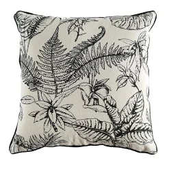 Ornami Housse de coussin fleuri en coton noir et blanc L.45 x l.45cm* Housse De Coussin|Housse De Coussin