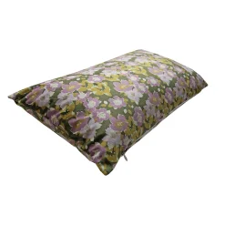 Deko & Co Housse de coussin fleuri liberty vert et violet 30 x 50cm Flora,* Housse De Coussin|Housse De Coussin