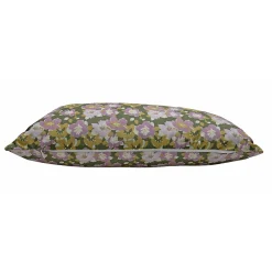 Deko & Co Housse de coussin fleuri liberty vert et violet 30 x 50cm Flora,* Housse De Coussin|Housse De Coussin
