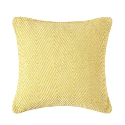 Outlet Homescapes Housse de coussin halden jaune à motif chevrons en coton, 45 x 45 cm -