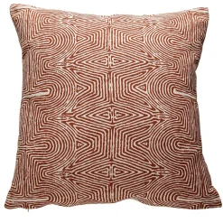 Outlet Deko & Co Housse de coussin imprimé ethnique rouge et blanc L.45 x l.45cm