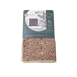 Outlet Deko & Co Housse de coussin imprimé ethnique rouge et blanc L.45 x l.45cm