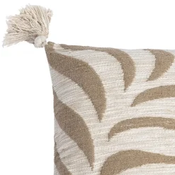 Deko & Co Housse de coussin jacquard beige et blanc L.45 x l.45cm* Housse De Coussin|Housse De Coussin