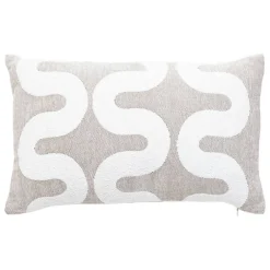 Discount Atmosphera Créateur D'Intérieur Housse de coussin Jeni chenille beige lin 50x30cm - Atmosphera