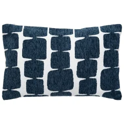 Discount Atmosphera Créateur D'Intérieur Housse de coussin Jeni chenille bleu égéen 50x30cm - Atmosphera