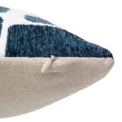 Discount Atmosphera Créateur D'Intérieur Housse de coussin Jeni chenille bleu égéen 50x30cm - Atmosphera